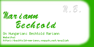 mariann bechtold business card